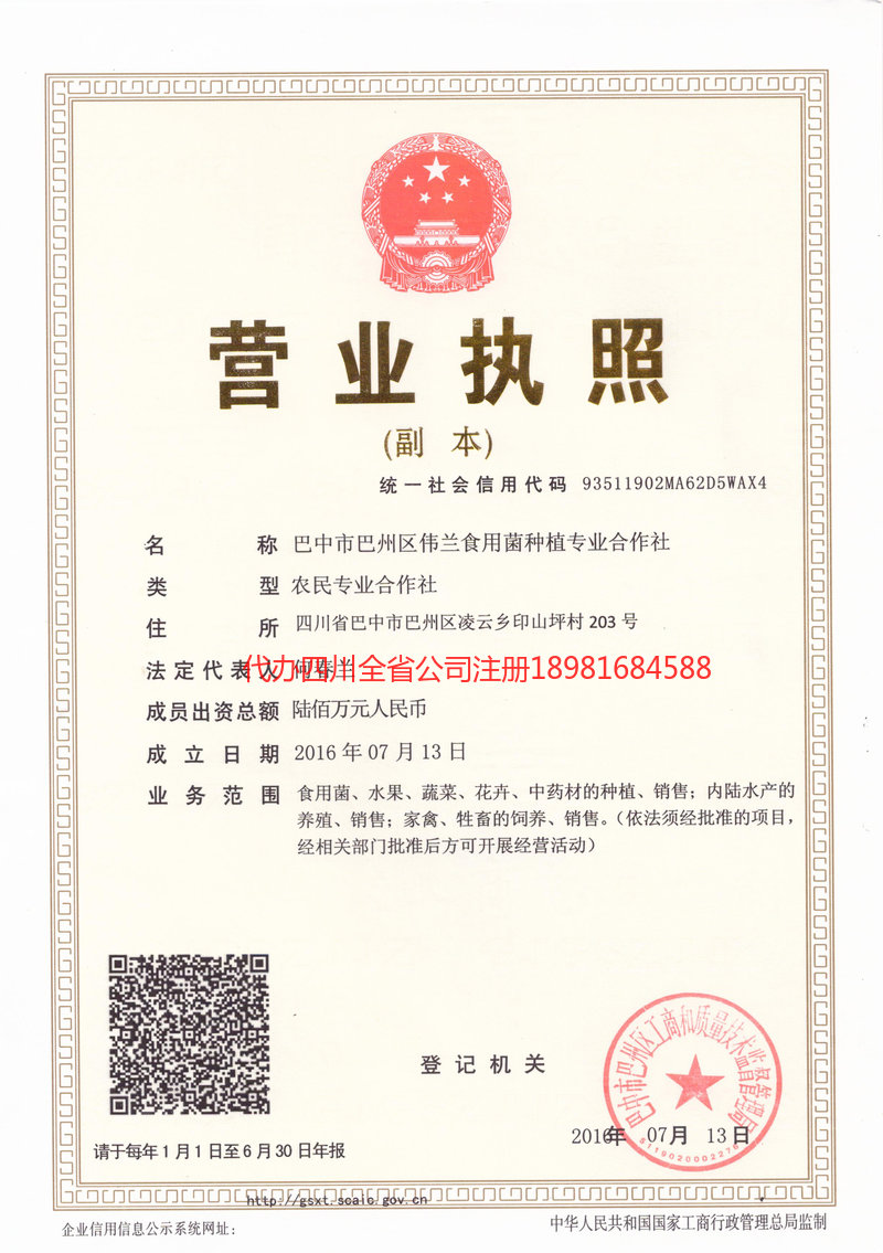 承德承德伟兰食用菌种植专业合作社